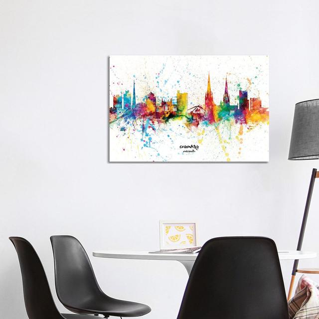 Coventry England Skyline Splash by Michael Tompsett - Wrapped Canvas Print Latitude Run Size: 66.04cm H x 101.6cm W x 3.81cm D on Productcaster.