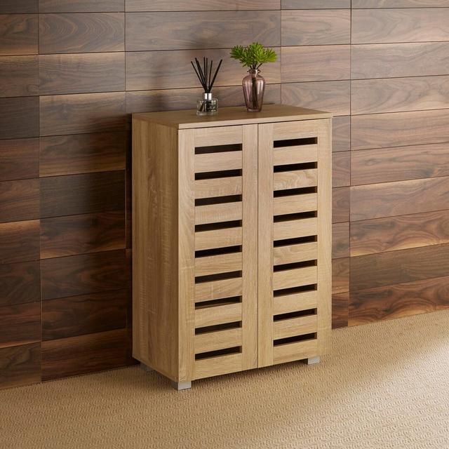 Oslo 10 Pair Shoe Storage Cabinet Ebern Designs Finish: Oak on Productcaster.