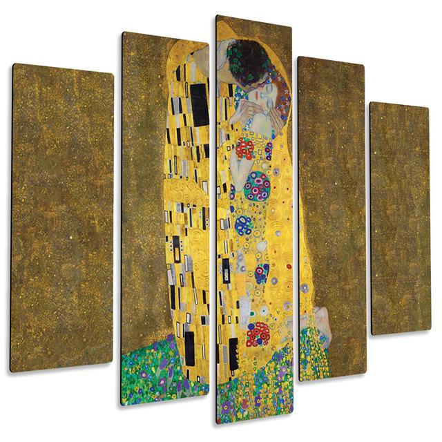 5-tlg. MDF-Bilder-Set The Kiss von Gustav Klimt Rosalind Wheeler on Productcaster.