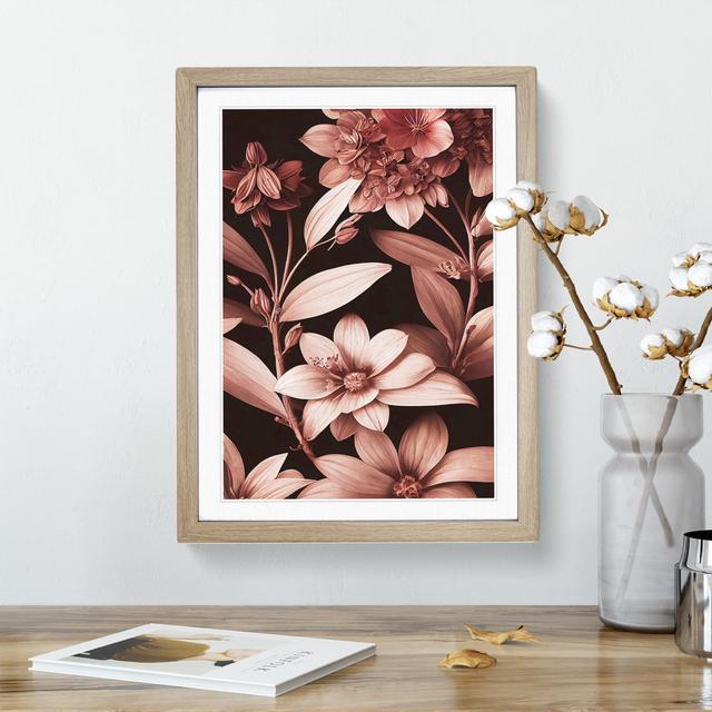 Classic Flowers No.3 - Single Picture Frame Painting Marlow Home Co. Size: 34cm H x 25cm W x 2cm D, Frame Colour: Oak on Productcaster.