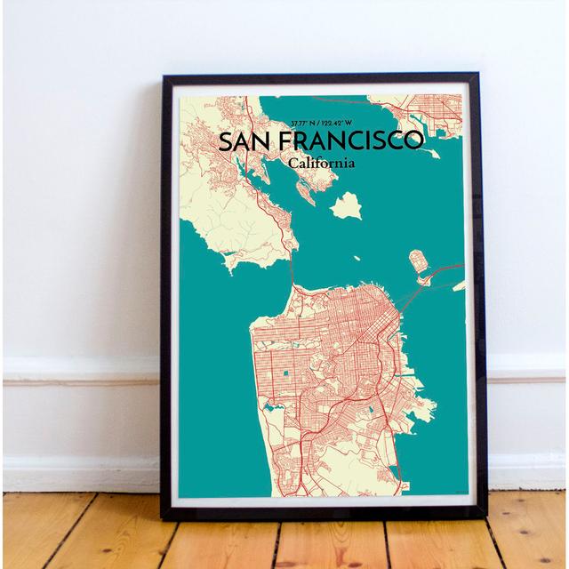 San Francisco City Map - Unframed Graphic Art Print on Paper East Urban Home Size: 43.2cm H x 27.9cm W x 0.1cm D on Productcaster.