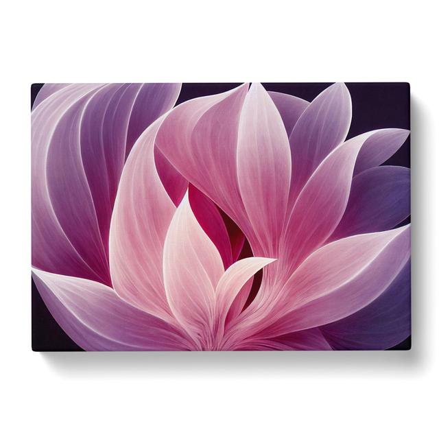 Unreal Modern Flower Art Abstract - Wrapped Canvas Print ClassicLiving Size: 40cm H x 60cm W x 3cm D on Productcaster.