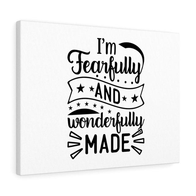 I'm Fearfully and Wonderfully Made - Wrapped Canvas Typography Blue Elephant Size: 30cm H x 41cm W on Productcaster.