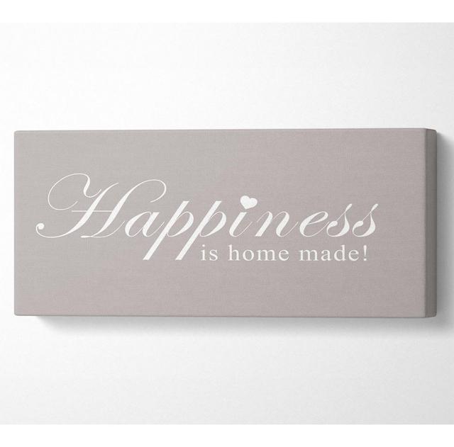 Home Quote Happiness Is Home Made Beige - Kunstdrucke auf Leinwand Sommerallee Größe: 50,8 cm H x 121,9 cm B on Productcaster.