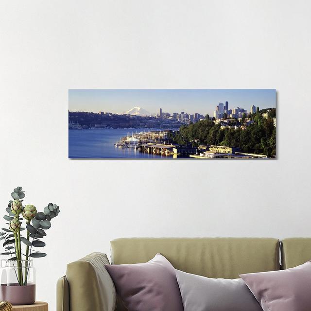 Buildings at the Waterfront, Lake Union, Seattle, Washington State, USA 2010 - Wrapped Canvas Panoramic Graphic Art Ebern Designs Size: 40.64cm H x 12 on Productcaster.