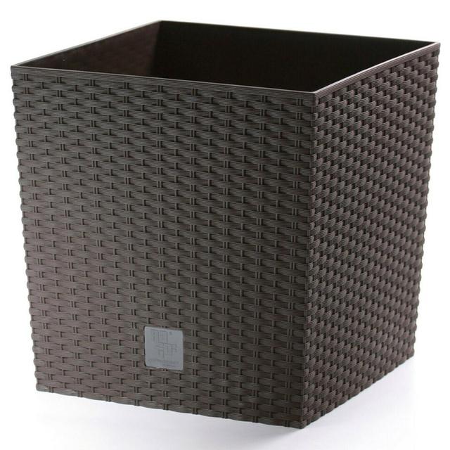 Max Pot Planter Freeport Park Colour: Brown, Size: 17cm H x 17cm W x 17cm D on Productcaster.