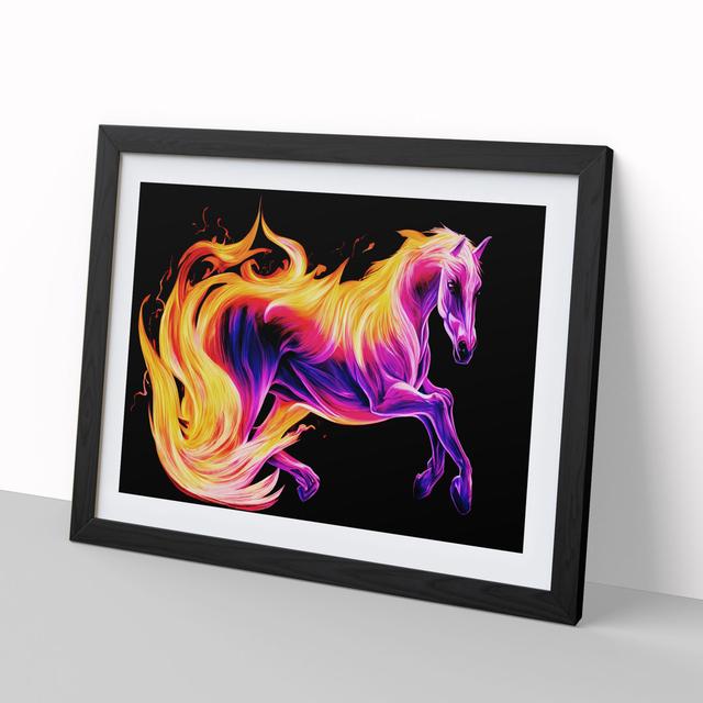 Revered Horse - Picture Frame Painting 17 Stories Size: 34cm H x 46cm W x 2cm D, Frame Colour: Black Framed on Productcaster.