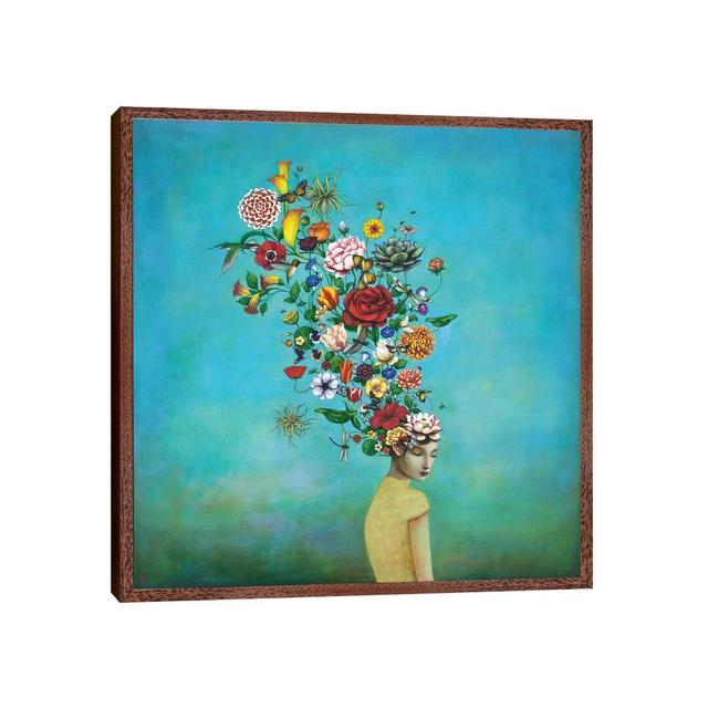 A Mindful Garden by Duy Huynh - Painting on Canvas Ebern Designs Frame Option: Brown Framed, Size: 45.72cm H x 45.72cm W x 3.81cm D on Productcaster.