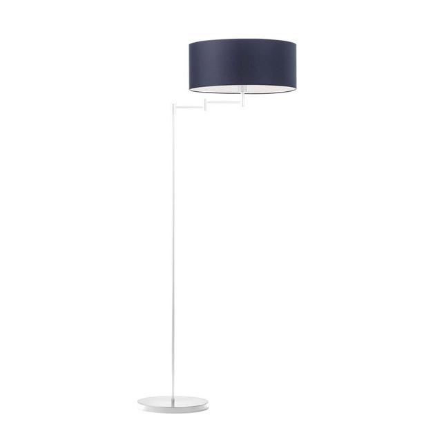 155 cm Stehlampe Korin Perspections Lampenschirmfarbe: Navyblau, Gestellausführung: Weiß on Productcaster.