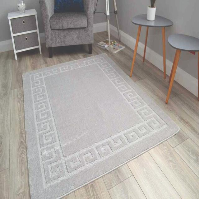 Tamika Solid Colour Machine Woven Light Silver Area Rug Fairmont Park Rug Size: Runner 80 x 330cm on Productcaster.