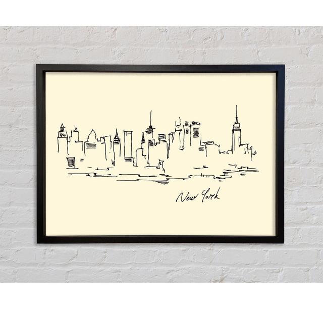 Outline Of The City 5 - Single Picture Frame Art Prints on Canvas Bright Star Size: 100cm H x 141.4cm W x 3.3cm D on Productcaster.