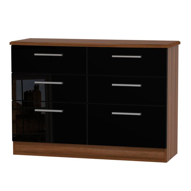 Fully Assembled Yvette 6 Drawer Chest 17 Stories Colour (Body/Front): Night/Black on Productcaster.