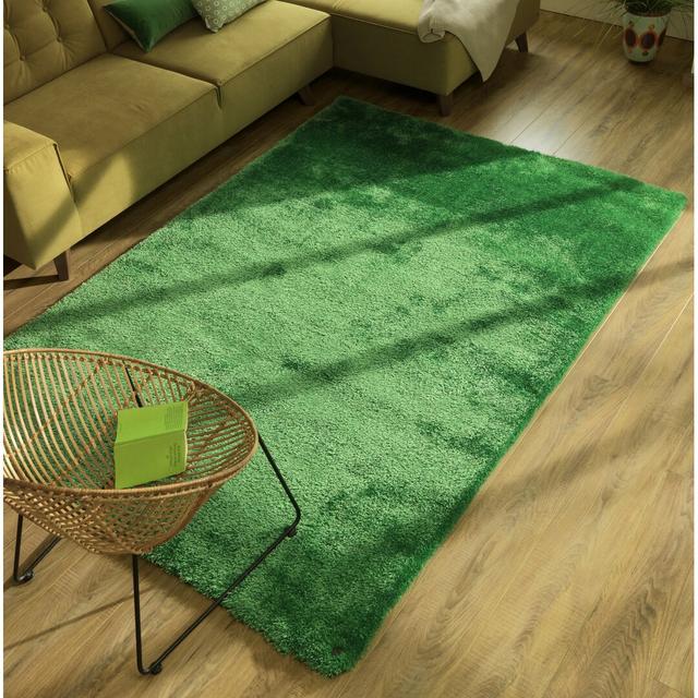 Soft Solid Colour Hand Woven Green Area Rug Tom Tailor Rug Size: Rectangle 140 x 200cm on Productcaster.