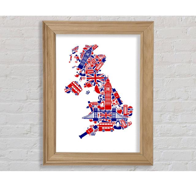 London Icons In The Shape Of The UK - Print Bright Star Size: 59.7cm H x 42cm W x 8cm D on Productcaster.