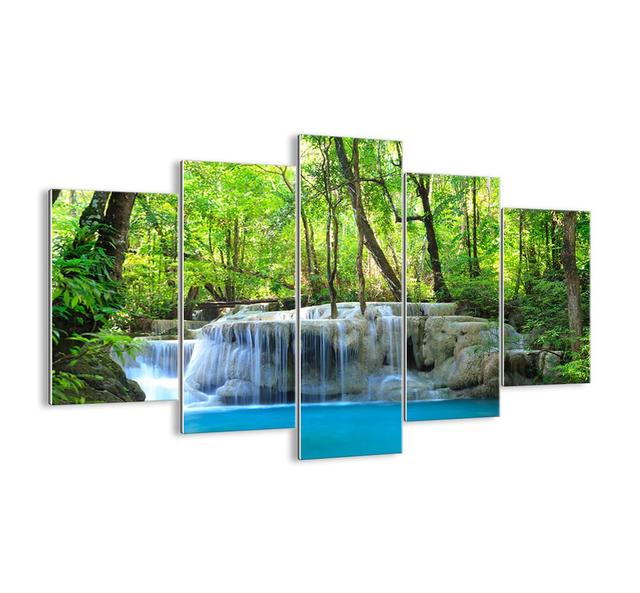 Drown in Turquoise and Green - 5 Piece Unframed Photograph Print Set on Glass Union Rustic Size: 100cm H x 150cm W x 1.8cm D on Productcaster.