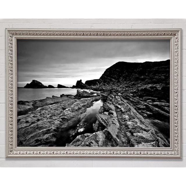 B N W Cliffs Around The Ocean - Single Picture Frame Art Prints Bright Star Size: 29.7cm H x 42cm W x 3cm D on Productcaster.