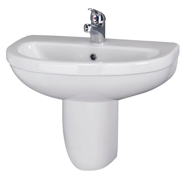 Nuie Ivo 550mm L x 445mm W White Vitreous China U-Shaped Sink with Overflow Nuie Number of Tap Holes: 1 on Productcaster.