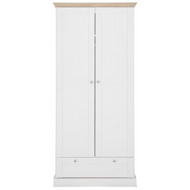 Rawls 2 Door Wardrobe Brambly Cottage Colour: White/Oak on Productcaster.