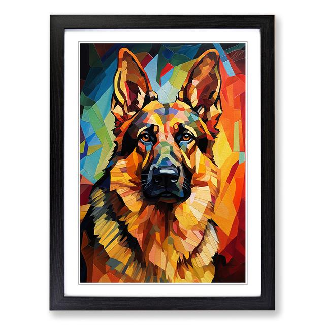 Deutscher Schäferhund Orphismus Nr.2 Marlow Home Co. Größe: 34 cm H x 25 cm B, Format: Black Framed on Productcaster.