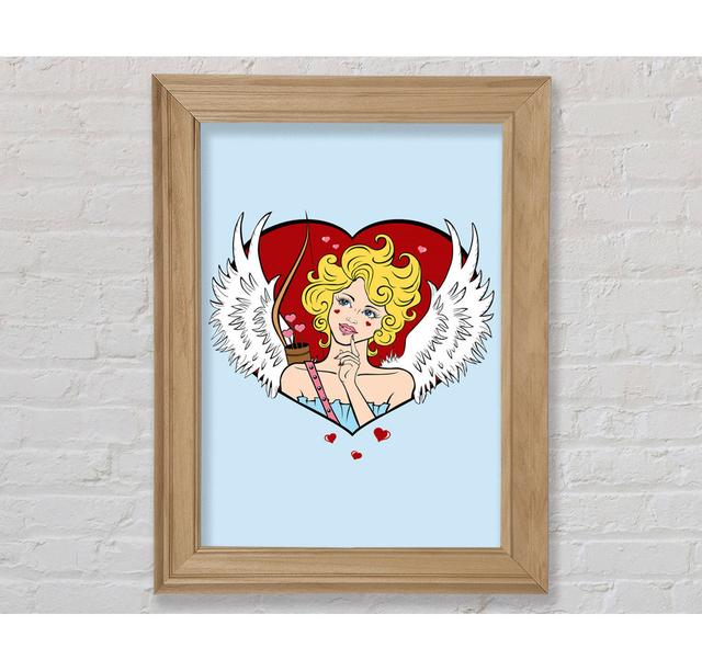 Cupid Love Finder Framed Print Wall Art Happy Larry Size: 100cm H x 141cm W x 8cm D, Format: Natural Framed Paper on Productcaster.