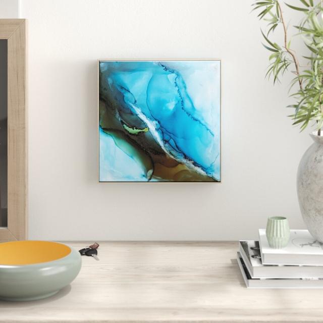 'Over Oceana' Framed Painting on Canvas East Urban Home Size: 102cm H x 102cm W, Frame Options: Timber on Productcaster.