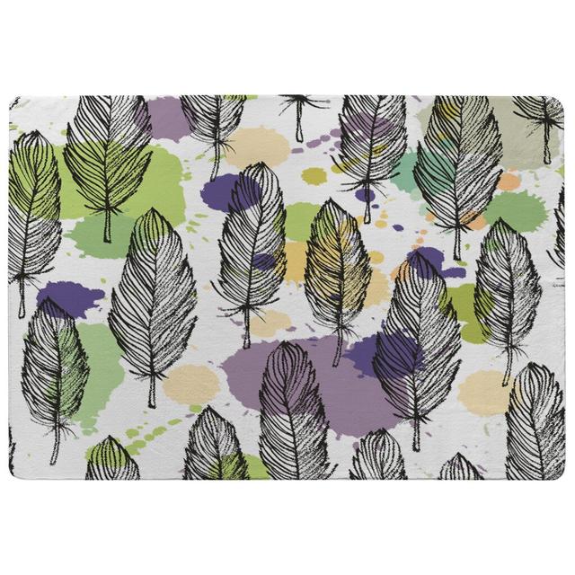 Dillard Spotted Colour Feather Seamless Pattern, Vector Background Designer Shaggy Purple/Green/Black Rug East Urban Home Rug Size: Rectangle 60 x 110 on Productcaster.