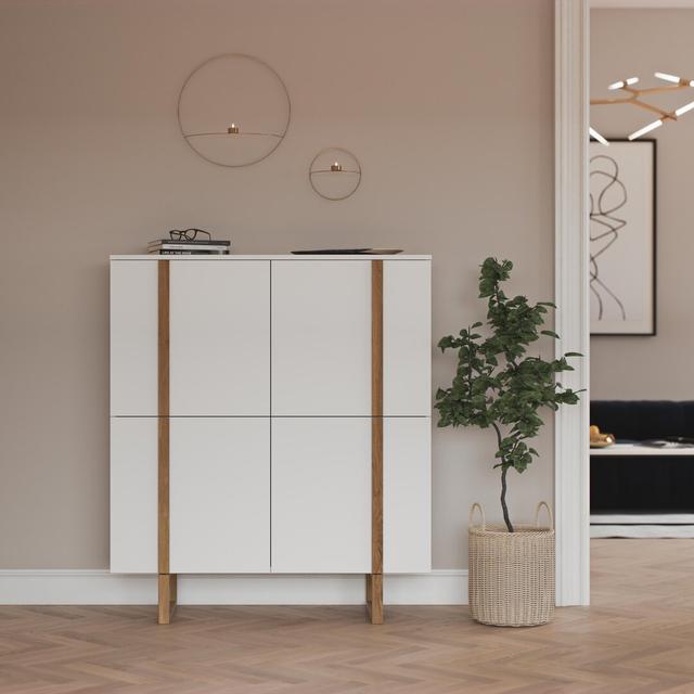 Birka Highboard Tenzo Colour: White/Oak on Productcaster.