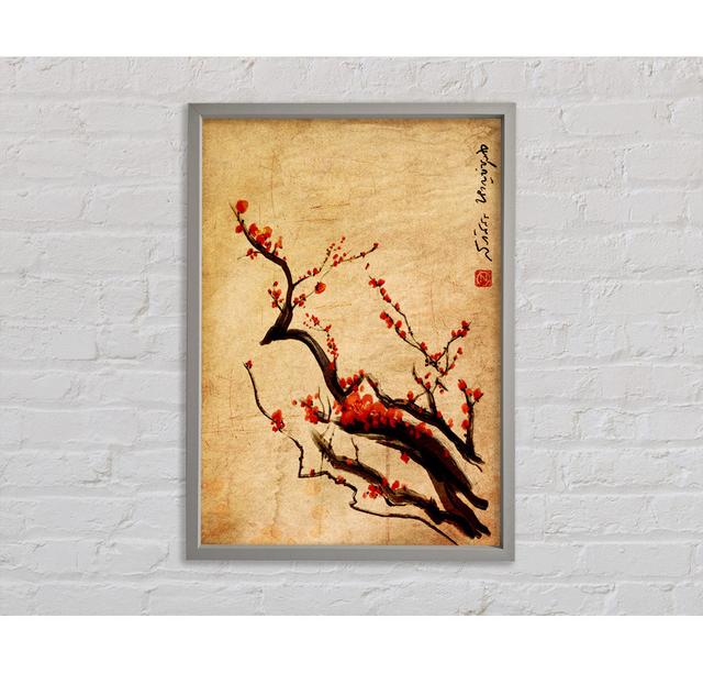 Chinese Cherry Blossom - Single Picture Frame Art Prints on Canvas Bright Star Size: 84.1cm H x 59.7cm W x 3.3cm D on Productcaster.