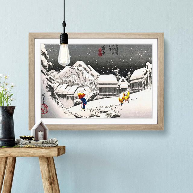 Kanbara by Utagawa Hiroshige - Picture Frame Art Print East Urban Home Frame Option: Oak Framed, Size: 48cm H x 65cm W x 2cm D on Productcaster.