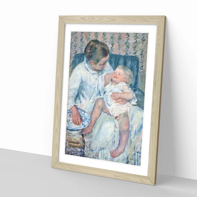 'Childs Bath Time No.1' by Mary Cassatt Framed Painting Print East Urban Home Frame Colour: Oak on Productcaster.