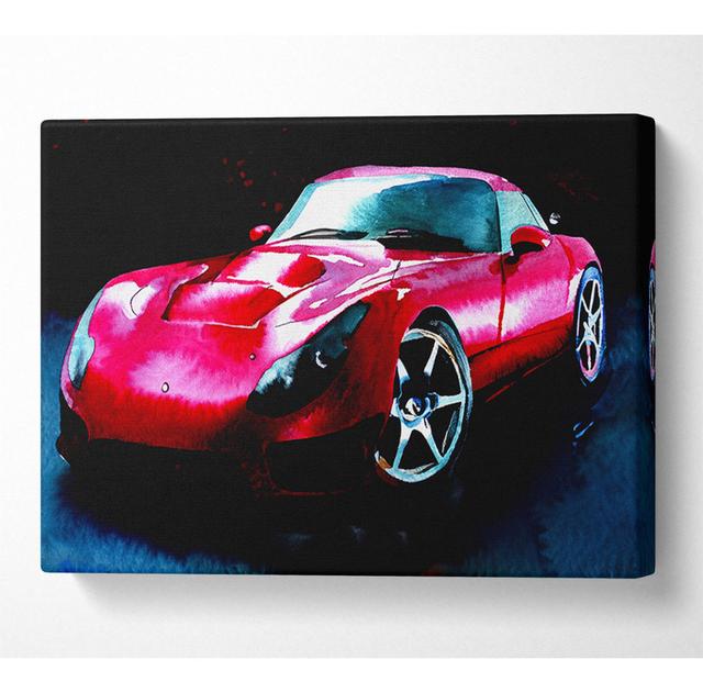 TVR Red Frontansicht - Drucken LoftDesigns Größe: 81 cm H x 121,9 cm B x 10 cm T on Productcaster.