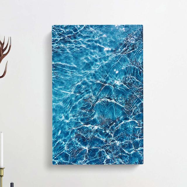 Ripples Of Blue In Abstract - Wrapped Canvas Print East Urban Home Size: 76cm H x 50cm W x 3cm D on Productcaster.