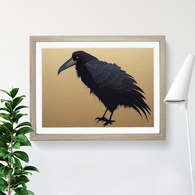 Raven Bird Vol.3 - Picture Frame Graphic Art 17 Stories Size: 46cm H x 64cm W x 2cm D, Frame Colour: Oak on Productcaster.