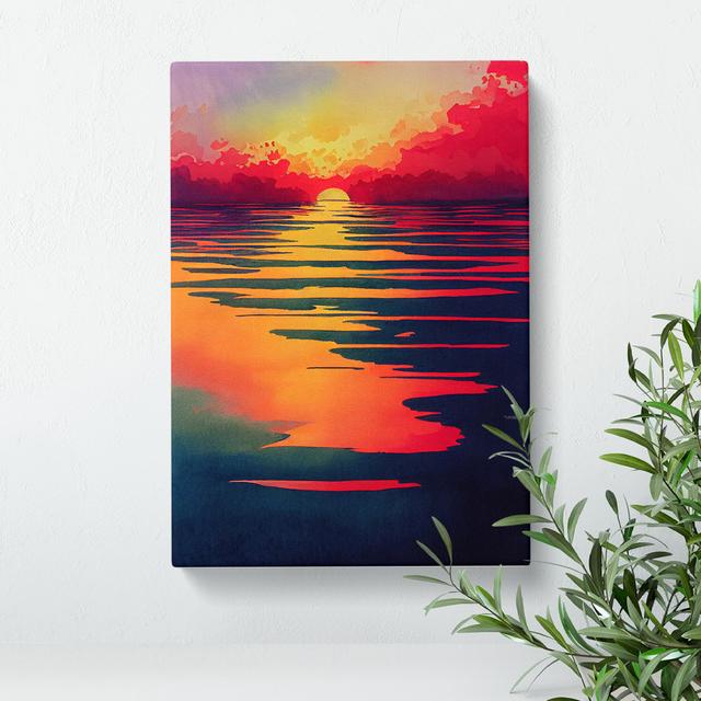 XC1022-1855X Dramatic Sunset - Wrapped Canvas Graphic Art Marlow Home Co. Size: 60cm H x 40cm W x 3cm D on Productcaster.