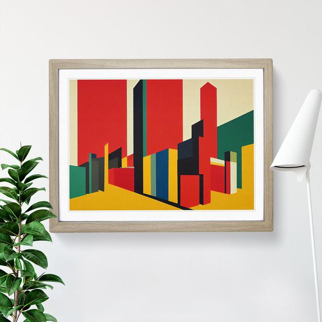 Futuristic Skyscrapers - Picture Frame Graphic Art 17 Stories Size: 46cm H x 64cm W x 2cm D, Frame Colour: Oak on Productcaster.