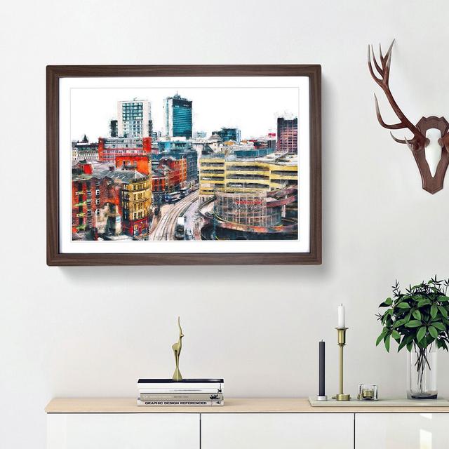 The Manchester Skyline - Picture Frame Painting Print East Urban Home Frame Option: Walnut Framed, Size: 24cm H x 33cm W x 2cm D on Productcaster.