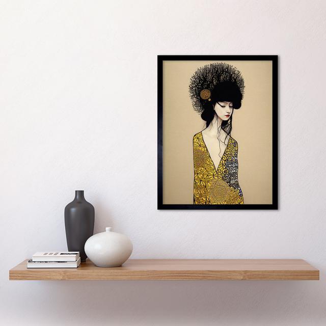 The Goddess in Gold Black Klimt Style Robe - Picture Frame Art Prints Wee Blue Coo Size: 43.7cm H x 33.5cm W x 1.5cm D on Productcaster.