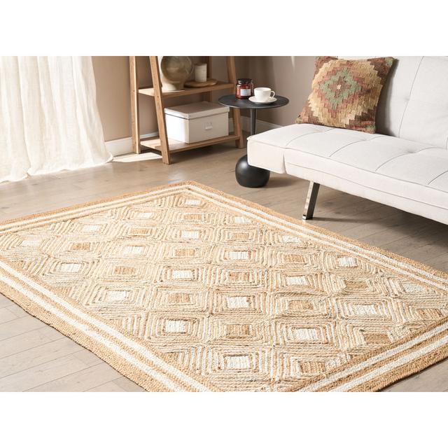 Jute Area Rug 160 x 230 cm Beige Brueck Highland Dunes Rug Size: Rectangle 160 x 230cm on Productcaster.