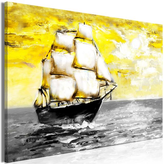 Canvas Print - Spring Cruise (1 Part) Wide Yellow Longshore Tides Size: 60cm H x 90cm W on Productcaster.