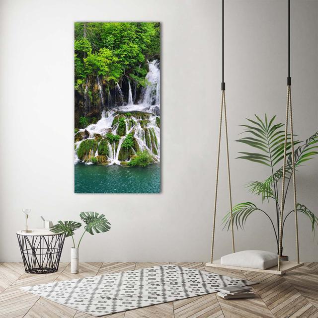 Waterfall in the Forest - Wrapped Canvas Art Prints Union Rustic on Productcaster.