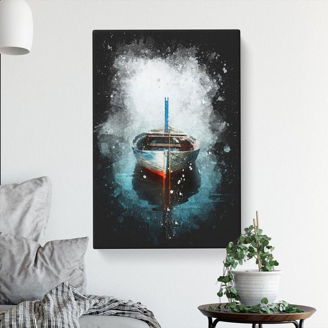 A Tethered Boat - Wrapped Canvas Print East Urban Home Size: 76cm H x 50cm W x 3cm D on Productcaster.