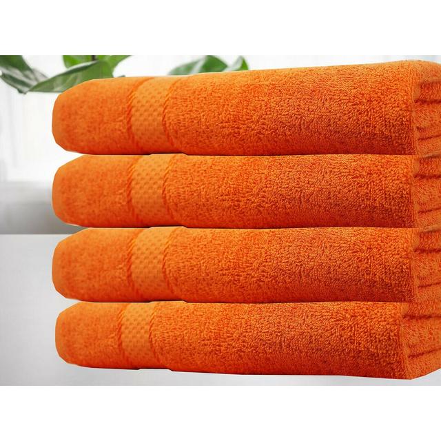 Berberich 4 Piece Bath Sheet Same Size Set (Set of 4) 17 Stories Colour: Orange on Productcaster.