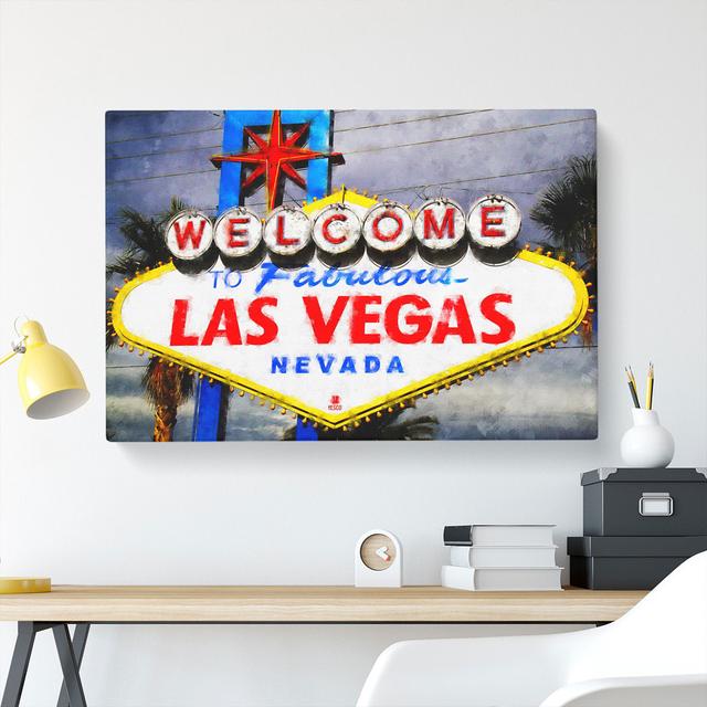 Las Vegas Sign Vol.2 - Wrapped Canvas Print East Urban Home Size: 35cm H x 50cm W x 3cm D on Productcaster.