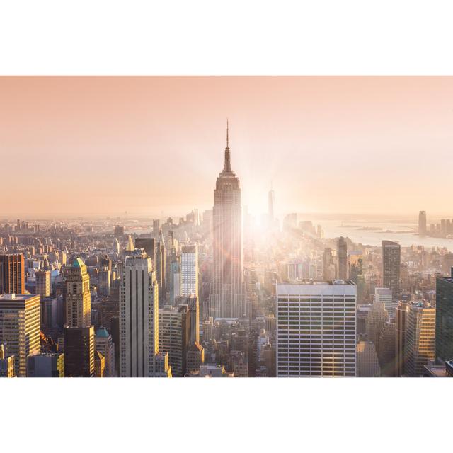 New York City in Sunset by Kasto80 - Wrapped Canvas Photograph 17 Stories Size: 51cm H x 76cm W on Productcaster.