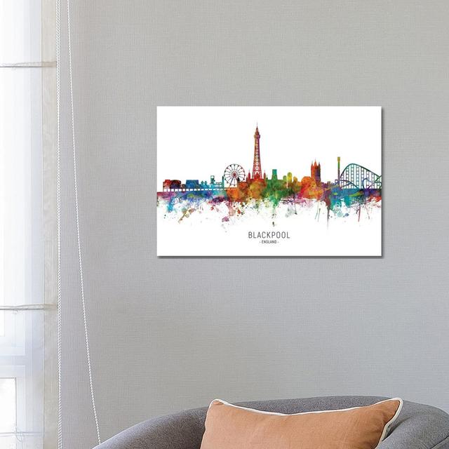 Blackpool England Skyline by Michael Tompsett - Wrapped Canvas Painting Latitude Run Size: 45.72cm H x 66.04cm W x 3.81cm D on Productcaster.