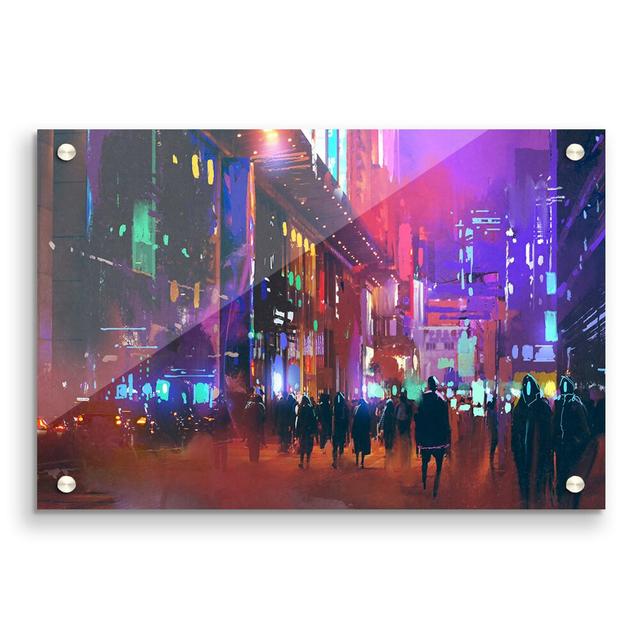 City of Night People Modern - Unframed Graphic Art Print on Acrylic East Urban Home Size: 29.7cm H x 42cm W on Productcaster.