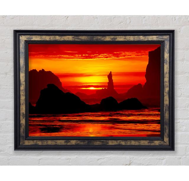 Orange Ocean Monuments Framed Print Bright Star Size: 42cm H x 59.7cm W on Productcaster.