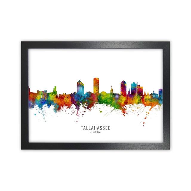 Tallahassee Florida Skyline by Michael Tompsett - Graphic Art Latitude Run Size: 25cm H x 34cm W x 3cm D, Format: Black Framed on Productcaster.