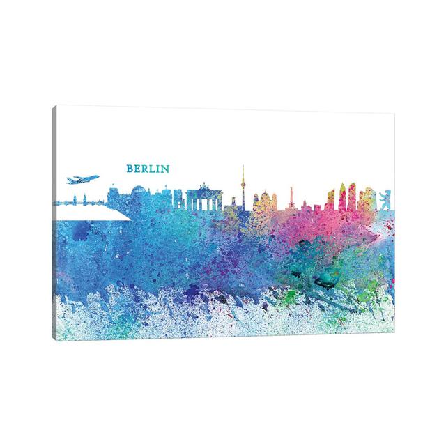 Berlin Germany Skyline Silhouette Impressionistic Splash by Markus & Martina Bleichner - Wrapped Canvas Print Ebern Designs Size: 101.6cm H x 152.4cm on Productcaster.