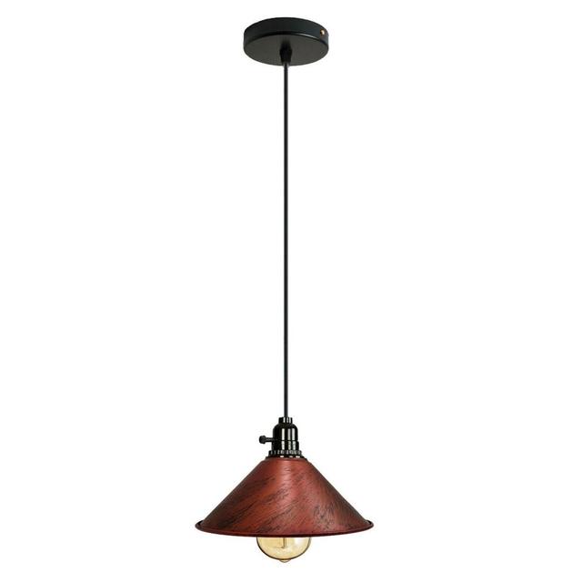 Pendant Light in Black by Borough Wharf, Shade Colour: Rustic Red on Productcaster.